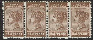 SOUTH AUSTRALIA 1883 QV ½D PERF 15 STRIP