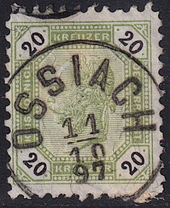 Austria - 1891 - Scott #66 - used - OSSIACH pmk