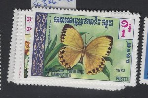 Cambodia Kampuchea Butterfly SC 386-92 MNH (3gvi)