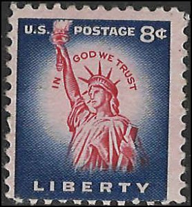 Scott# 1041  1954 8c dp bl & car  Statue of Liberty   Mint Never Hinged - Fine