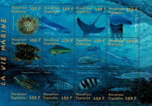 Togo 2001 - Marine Life  - Sheet Of 12 Stamps - MNH