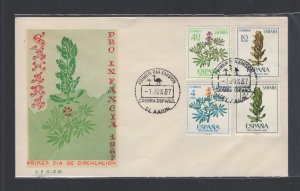 Spanish Sahara #173-76  (1967 Flowers set) on unaddressed cachet FDC