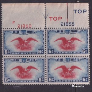 BOBPLATES #C23 Eagle Plate Block F21850 21855 VF HR Type 1 DCV=$13