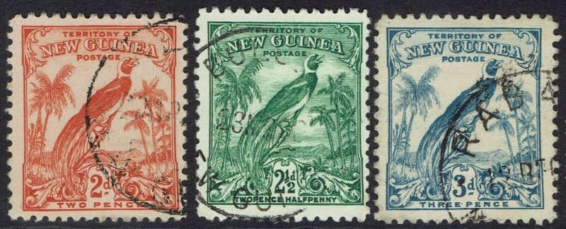 NEW GUINEA 1932 UNDATED BIRD 2D 2½D AND 3D USED