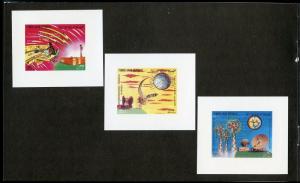 YEMEN ARAB REPUBLIC UEBERREUTE PROOF  FOLDER OF 6  TELECOMMUNICATIONS STAMPS