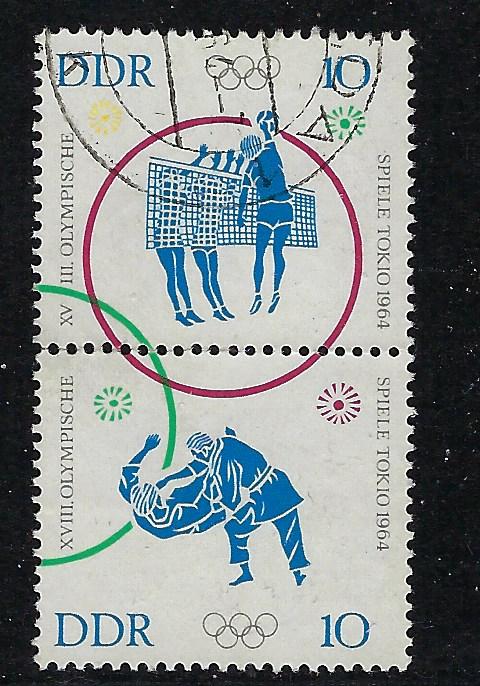 Germany DDR Scott # 712, 714, used, se-tenant, SZd54