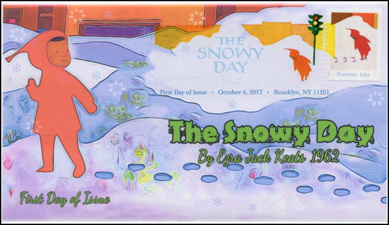 17-295, 2017, The Snowy Day, FDC, DCP, Christmas, Ezra Jack Keats