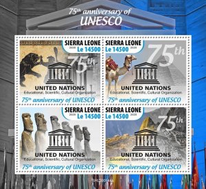 SIERRA LEONE - 2020 - U N E S C O - Perf 4v Sheet - Mint Never Hinged