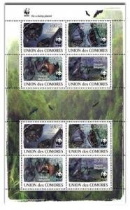 COMORES 2009 SHEET LES CHAUVES SOURIS BATS MORCEGOS WILDLIFE WWF cm9120a