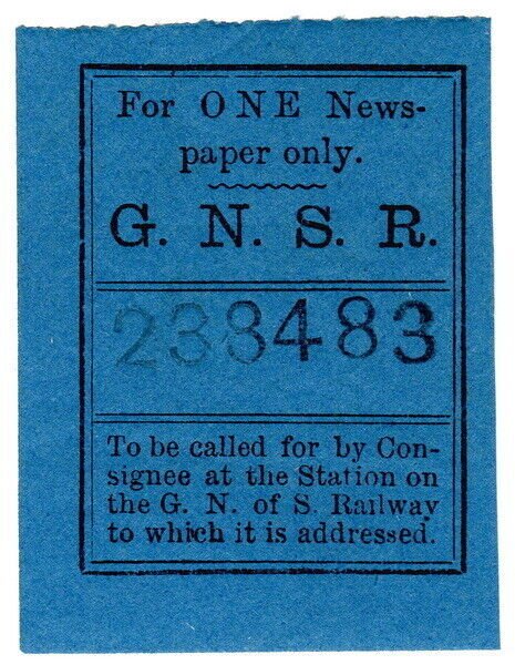 (I.B) Great North of Scotland Railway : Newspaper Parcel (single)