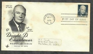 1393 Eisenhower ArtCraft FDC with address label