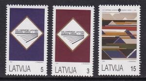 Latvia   #349-351    MNH  1993  National songfestival