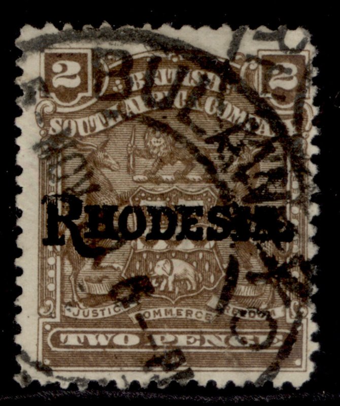 RHODESIA EDVII SG102, 2d brown, FINE USED. Cat £11.