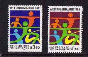 U.N. - Vienna # 46-47, Int'l. Youth Year, Mint NH, 1/2 Cat.