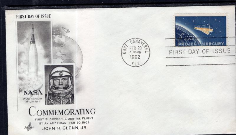 US 1192 Project Mercury Artcraft U/A FDC