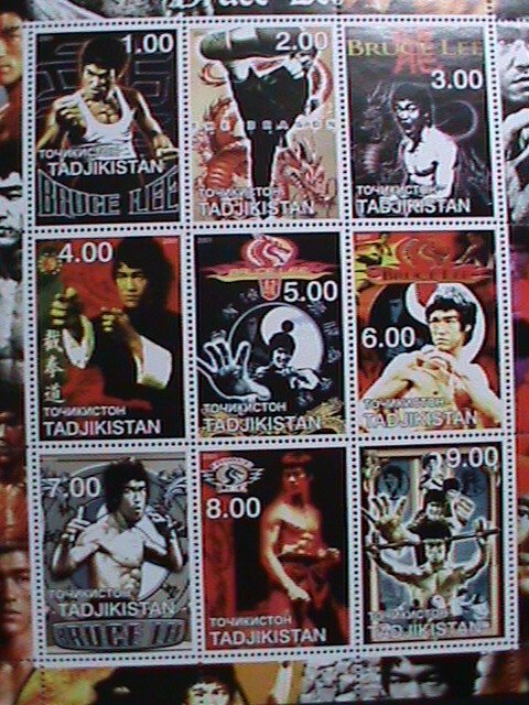 TAJIKISTAN STAMP-2001  BRUCE LEE- MOVIE STAR MNH STAMP SHEET -RARE