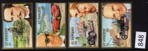 $1 World MNH Stamps (0848), St. Vincent Scott 1044-1047, Classic Cars, set of 4