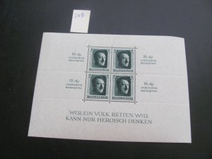 Germany 1937  MNH SC B104 SS XF 320 EUROS  (193)