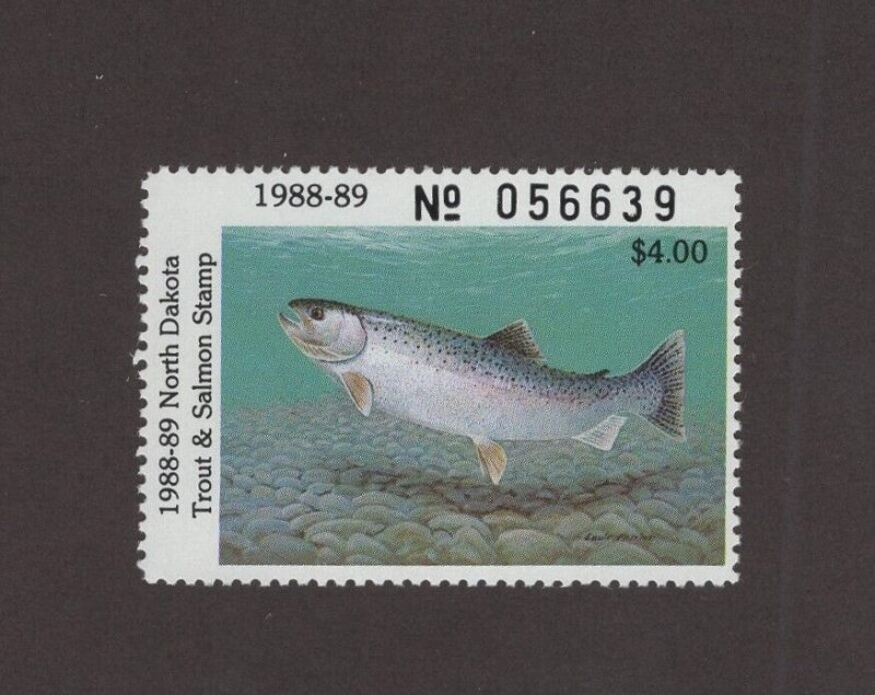 NDTS5 -  North Dakota State Trout & Salmon Stamp. MNH. OG.  Single.