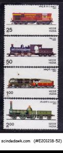 INDIA - 1976 INDIAN RAILWAY LOCOMOTIVE / TRAINS ENGINES - 4V - MNH
