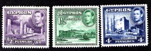 CYPRUS  SC# 164-166  VF/MOG