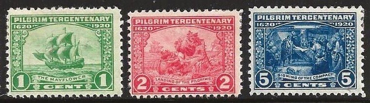 United States #548 thru 550 - Pilgrims Complete OG