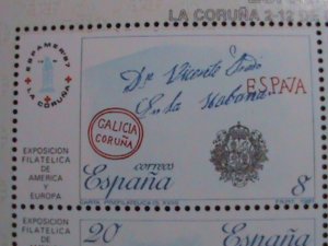 SPAIN 1987 SC#  2529 ESPAMER'87 STAMP EXHIBITION-SAILING SHIPS- MNH S/S VF