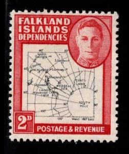 FALKLAND Island Dependencies  Scott  1L3 MH* stamp perf tip thin at top