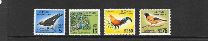 BIRDS - CEYLON #374-75, 377-78  MNH