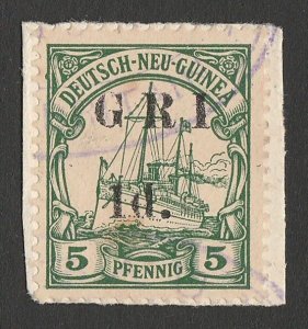 NEW GUINEA - GRI 1914 Yacht 1d on 5pf GRI NO STOPS cat £11,000. CERTIFICATE.