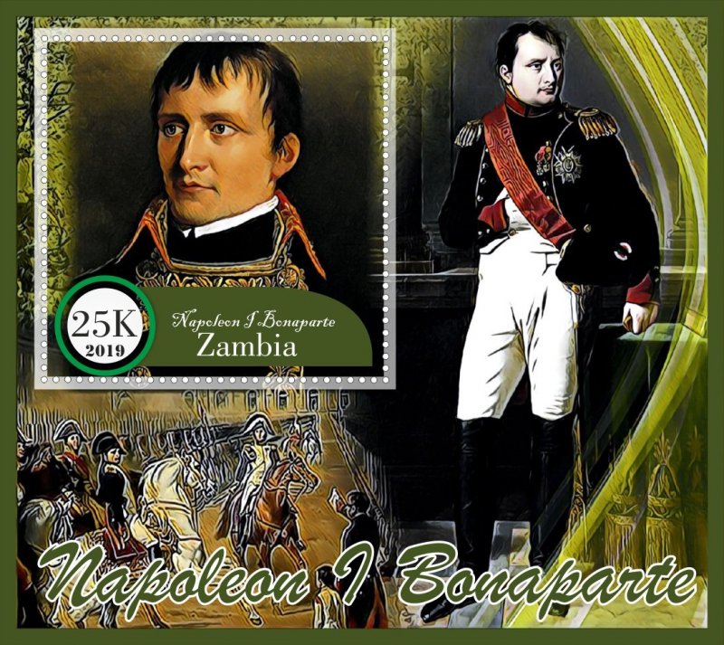 Stamps. Napoleon Bonaparte 6 sheets perf Zambia MNH **