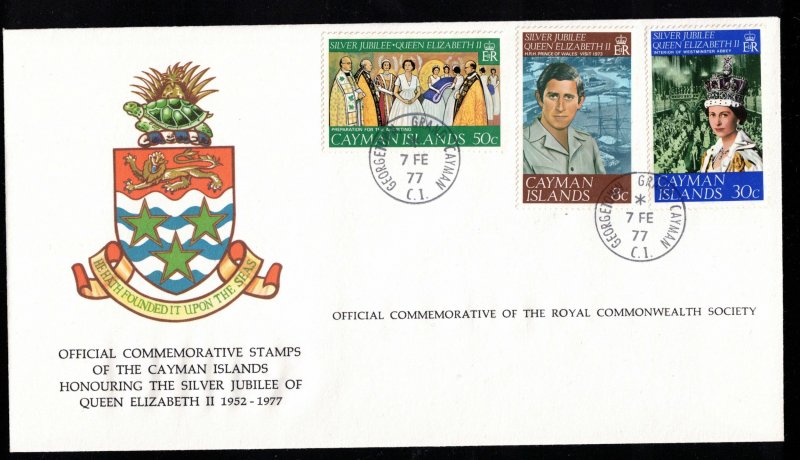 CAYMAN ISLANDS - FDC - 1977 - Silver Jubilee of QEII