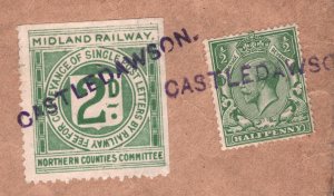 GB NORTHERN IRELAND KGV Cover MRNC RAILWAY Letter Stamp CASTLEDAWSON Station 28m