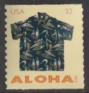 US 4599 Aloha Shirts Surfers 32c coil single (1 stamp) MNH 2012