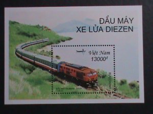 ​VIETNAM-2001-SC#3069 DIESEL LOCOMOTIVES-EXPRESS TRAIN-MNH  S/S -VERY FINE