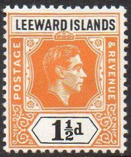 Leeward Islands 1949 1½d yellow-orange and black MH