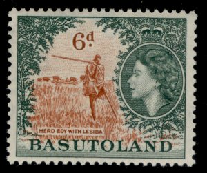 BASUTOLAND QEII SG48, 6d chestnut & deep grey-green, NH MINT.