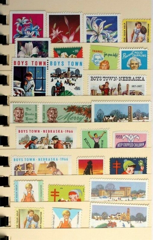 US Old Christmas Seal + Others Stamp Collection Lot of 134 All  Different Stamps