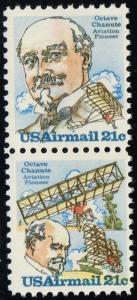 US #C94a Octave Chanute Se-tenant Pair; MNH (1.40)