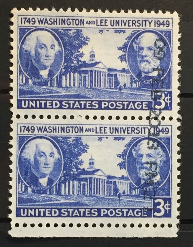 #982 Used Pair VF - Washington and Lee University 1949 3c