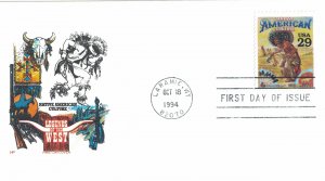 1994 FDC, #2869e, 29c Legends of the West, House of Farnam w/insert