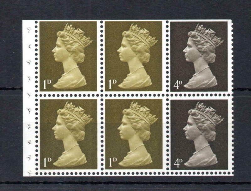 1d/4d MACHIN UNMOUNTED MINT BOOKLET PANE PHOSPHOR OMITTED Cat £35
