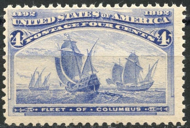 UNITED STATES 4c COLUMBIAN SCOTT#233  F/VF  NEVER HINGED--SCOTT VALUE $160.00