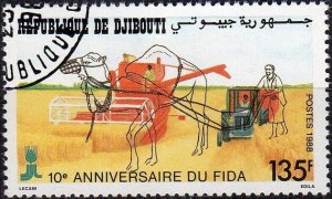 Djibouti 640 - Cto - 135f Combine Harvesting Wheat (1988) ($1.00)