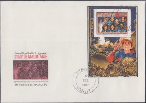 MAURITANIA Sc# 612 FDC - SOUVENIR SHEET CHALLENGER MEMORIAL ISSUE