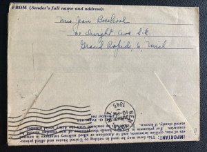 1945 Grand Rapid USA Letter Cover to Prisoner of War POW Stalag Luft 3 Germany