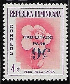 Dominican Republic # 537 - Mahogany Flower surcharged - MNH.....{Kgr17}