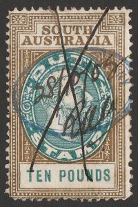 SOUTH AUSTRALIA Stamp Duty 1902 KEVII Stamp Duty £10. Extremely rare.