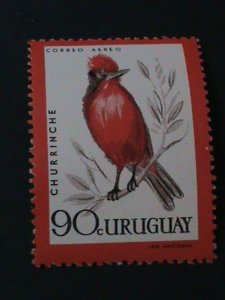 URUGUAY-FAMOUS BEAUTIFUL COLORFUL LOVERY BIRD-MNH -VERY FINE-LAST ONE