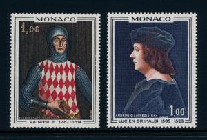 Monaco 674-5 MNH Ranier I, Lucien Grimaldi, Art